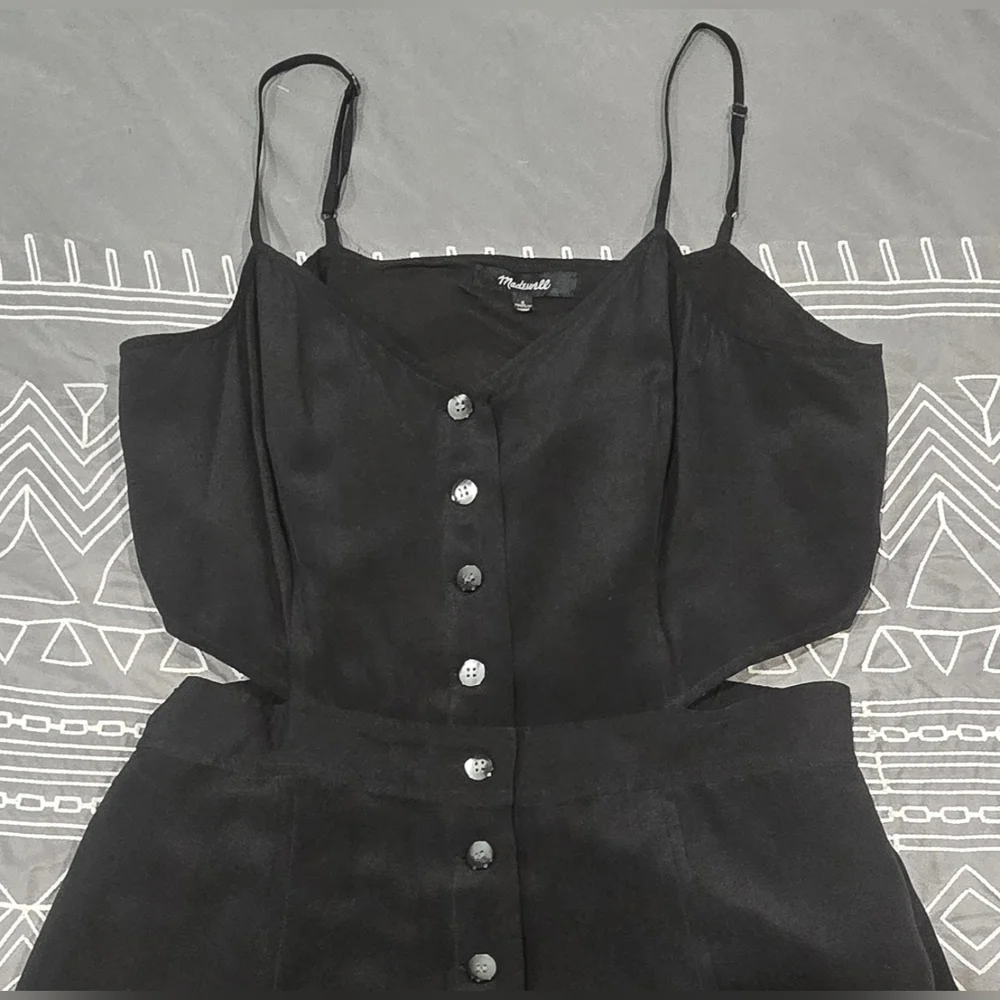 Madewell Black Silk Jumpsuit Size 4 - Picture 2 of 8